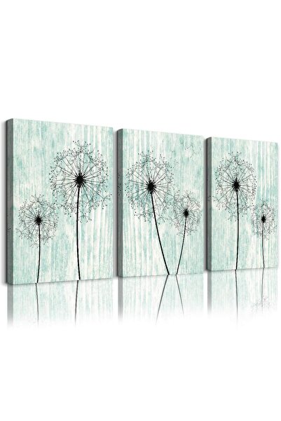 ALAYRA International ALAYRA light green background Dandelion Canvas Wall Art ...