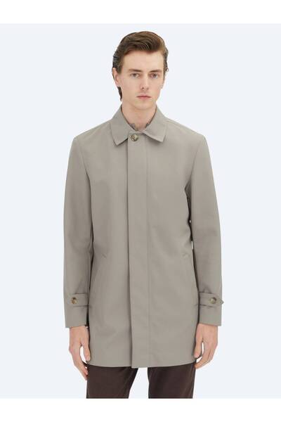 Kip Vizon Regular Fit Bebe Yaka Casual Dokuma Pardesü