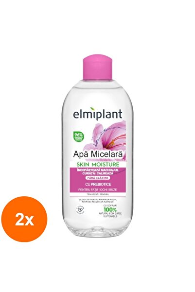 ELMIPLANT Set of 2 x Skin Moisture Micellar Water, for Dry and Sensitive Skin, 400 ml