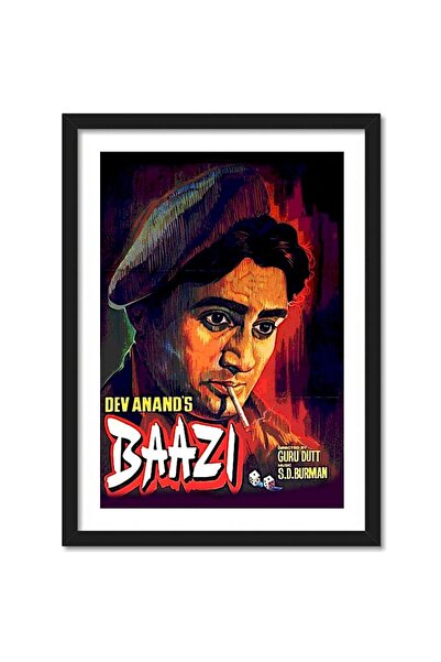 ALAYRA International ملصق فيلم ألايرا - بازي ديف أناند مؤطر بزجاج أكريليك للغ...