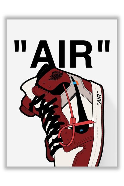 ALAYRA International ملصق حذاء رياضي من تصميم ألايرا شيكاغو - (12 × 16 بوصة) بدون إطار - لوحة جدارية من تصميم إيه جيه، ملصق مايكل جوردان،