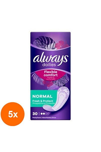 Always Set 5 x 30 Absorbante Dailies Flexible Comfort Fresh, Normal