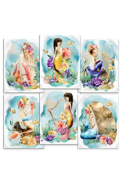 ALAYRA International ALAYRA Mermaid Princess Wall Decor Poster 6 Pack Set - E...