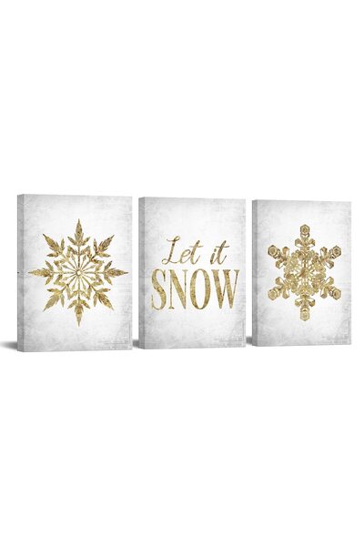 ALAYRA International لوحة جدارية شتوية من ثلاث قطع من قماش ألايرا، لوحة حديثة...