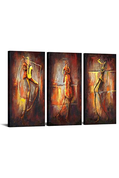 ALAYRA International لوحة جدارية موسيقية من ثلاث قطع من ALAYRA، لوحة جاز تجري...