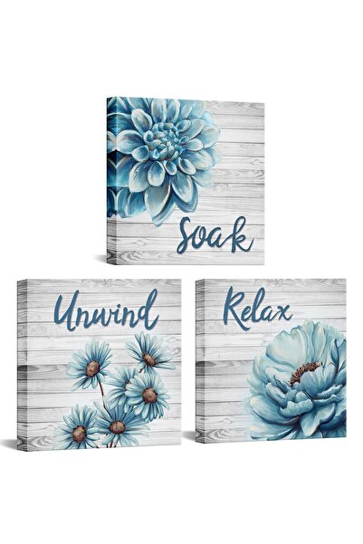 ALAYRA International مجموعة ديكور حمام ألايرا المكونة من 3 قطع باللون الأزرق،...