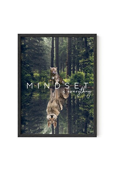 ALAYRA International لوحات جدارية من ALAYRA بعنوان "العقلية هي كل شيء" - ملصقات تحفيزية للمكاتب والفصول الدراسية