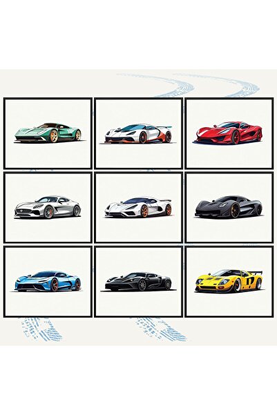 ALAYRA International ALAYRA Super Car Posters for Boys Room - Modern Car Wall...