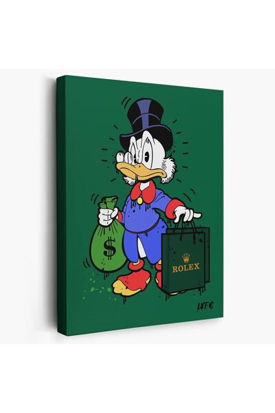ALAYRA International ألايرا ريتش، مطبوعات دونالد داك، لوحة فنية، فن جرافيتي، لوحة، صور دونالد داك من لعبة مونوبولي، حديثة