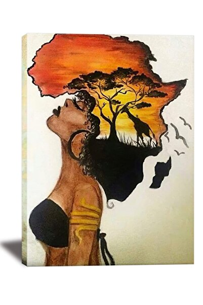 ALAYRA International لوحة جدارية مؤطرة للفنانة الأمريكية الأفريقية ألايرا، تص...