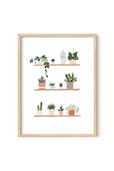 ALAYRA International ALAYRA Tropical Leaf Painting and Botanical Wall Art - Plant Picture Succulent Decor, Cactus