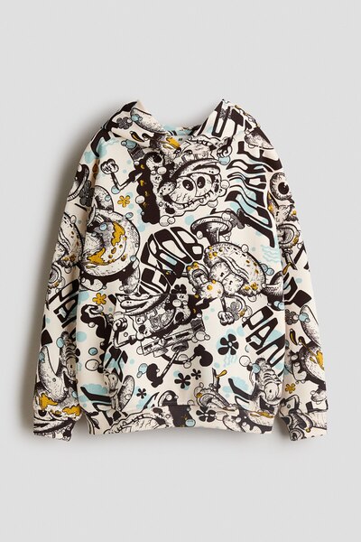 H&M Kapüşonlu ve Baskılı Üst