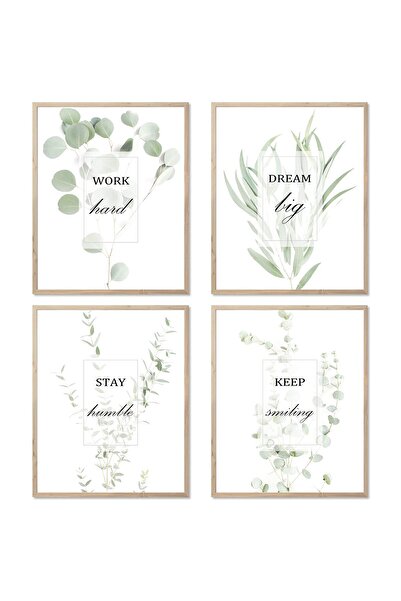 ALAYRA International ALAYRA Botanical Plants Wall Art Prints, Boho Leaf Eucal...