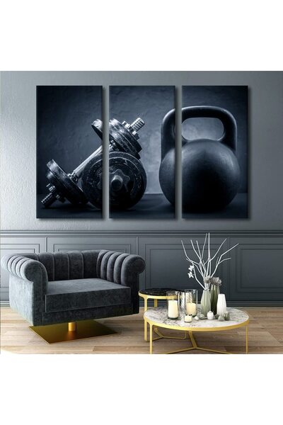 ALAYRA International ALAYRA Barbell Canvas Wall Art for Living Room Home Decor Dumbbells Poster Prints on Canvas Sport