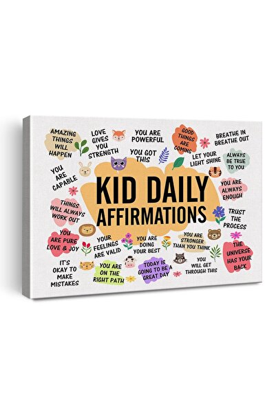 ALAYRA International ALAYRA Inspirational Kid Daily Affirmations Poster Canva...