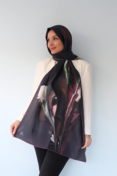 Maisa Şule Cotton Silk Shawl 70X190 cm Navy Blue