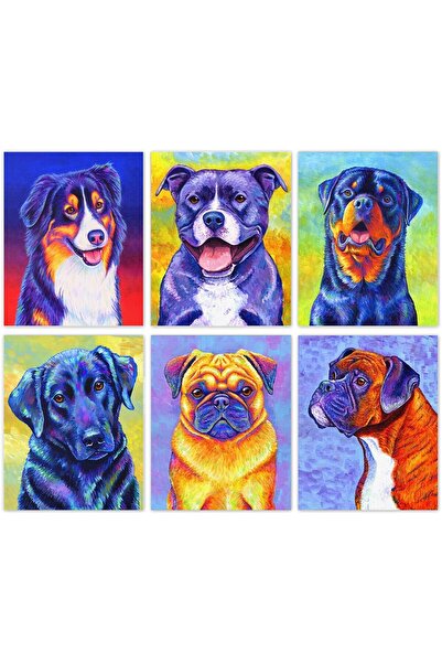 ALAYRA International مطبوعات فنية جدارية للكلاب من ALAYRA، لوحات جدارية قماشي...