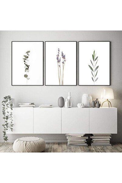 ALAYRA International ALAYRA Oil Plant Green Leaves Lavender Canvas Painting N...