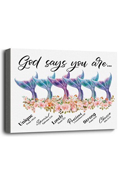 ALAYRA International لوحة جدارية قماشية من ALAYRA بعنوان "الله يقول أنتِ"، مط...