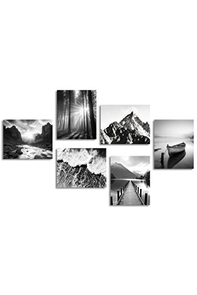 ALAYRA International ALAYRA Black and White Wall Decor Poster Modern Mountain...