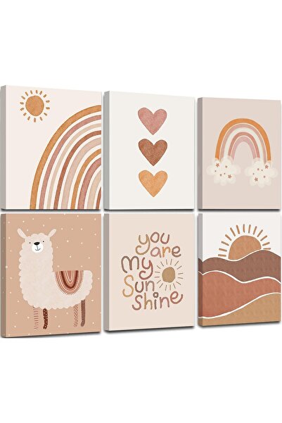 ALAYRA International ديكور غرفة أطفال بوهيمي من ألايرا: لوحة جدارية مؤطرة مطب...