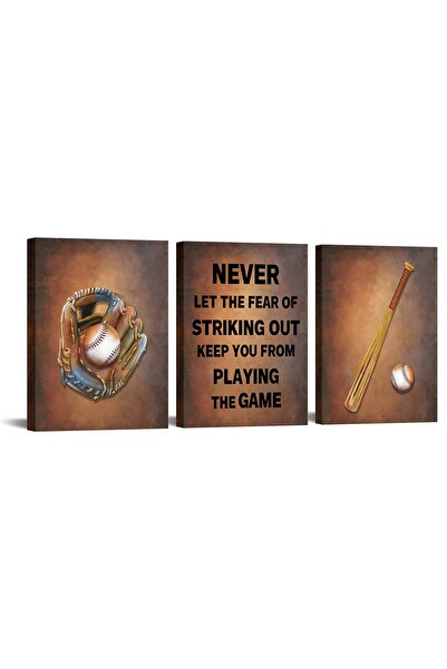 ALAYRA International لوحة جدارية من ثلاث قطع من ALAYRA، تحمل اقتباسات رياضية،...