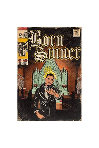 ALAYRA International ملصق ألايرا جيه كول، ألبوم موسيقى Born Sinner، ملصقات فنية لغرفة المعيشة، طباعة عالية الدقة على قماش، لوحة جدارية منزلية