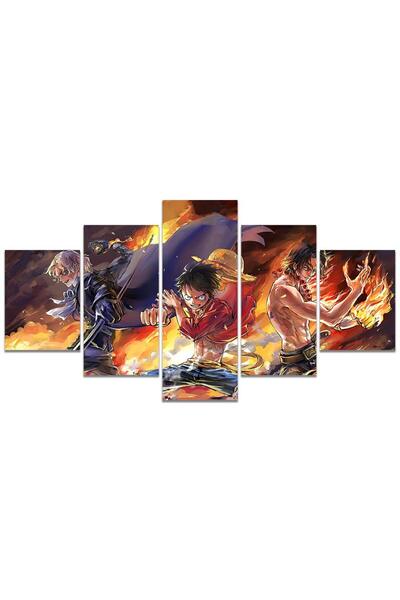 ALAYRA International ملصق أنمي ALAYRA لشخصيات ون بيس، إيس، سابو، الإخوة الثلاثة، مطبوع على قماش، قراصنة قبعة القش