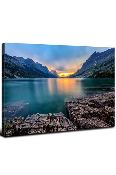 ALAYRA International لوحة جدارية قماشية من ألايرا، بحيرة سانت ماري، منظر جبلي...