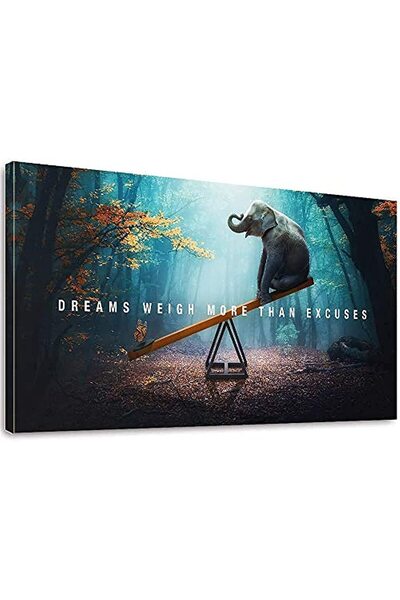ALAYRA International لوحة جدارية تحفيزية من ألايرا - الأحلام أهم من الأعذار - ملصق مطبوع على قماش - لوحة قماشية ملهمة
