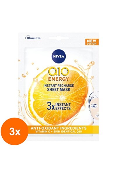 Nivea Visage Set 3 x Masca Servetel Q10 Plus C Care