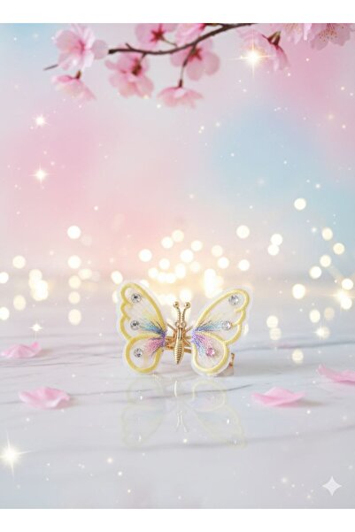 Shiklik Agrafă de păr elegantă, cu model de fluture mobil, decorată cu pietre.