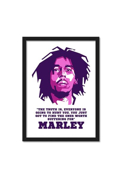 ALAYRA International ملصق مطبوع عليه اقتباس من بوب مارلي، مطبوع بأسلوب فن البوب، مؤطر، مناسب للغرف والمكاتب، مصنوع من الأكريليك (10 × 13 بوصة).