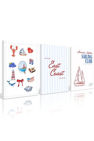 ALAYRA International لوحات جدارية ساحلية من ALAYRA، ديكور جداري أنيق وعصري، لوحات جدارية مستوحاة من الساحل الشرقي، مطبوعات قوارب شراعية