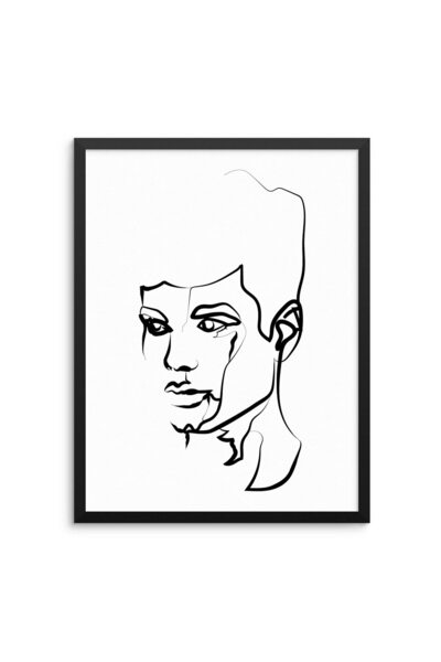 ALAYRA International ألايرا، بكل إخلاص، ليس مجرد رسم تجريدي، وجه بخط واحد، ديكور جداري، ملصق مطبوع بدون إطار، عصري