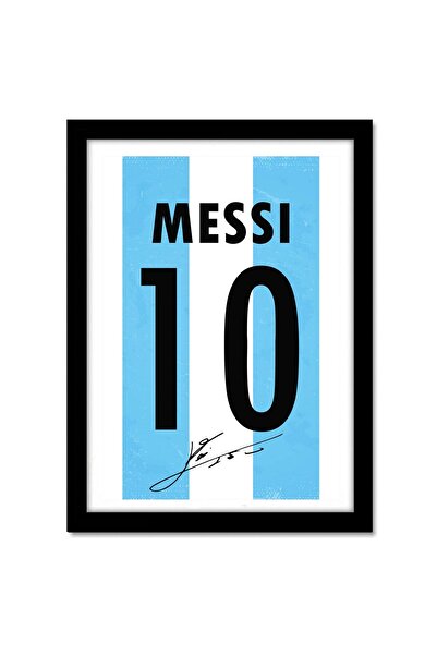 ALAYRA International ملصق فني مطبوع عليه صورة ألايرا ميسي بقميص منتخب الأرجنتين، وقميص مانشستر يونايتد، مؤطر، متعدد الألوان، مقاس 10 × 13 بوصة.
