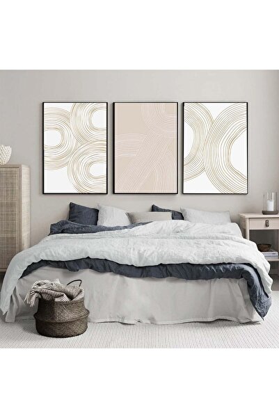 ALAYRA International ملصق ALAYRA ذو الخطوط الهندسية المجردة، لوحات قماشية بال...