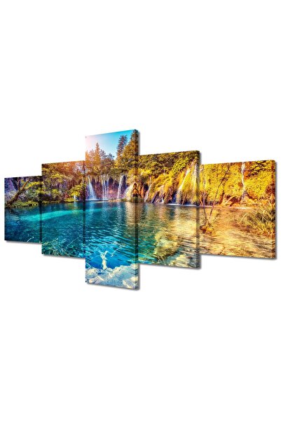 ALAYRA International لوحات فنية جدارية من خمس قطع من مجموعة ألايرا الوطنية، مطبوعة بجودة عالية على قماش، تُجسد بحيرات بليتفيتش في كرواتيا.