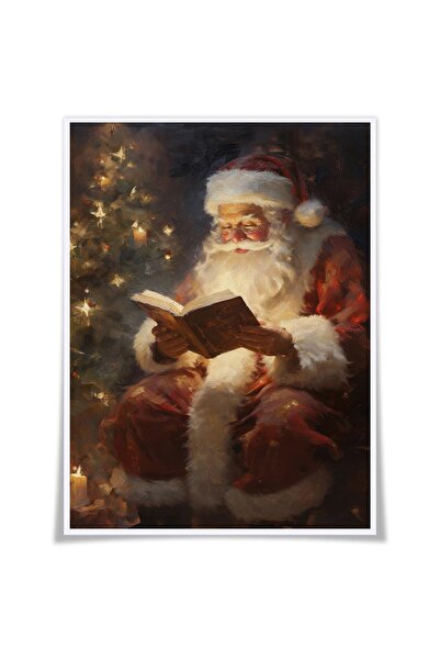 ALAYRA International لوحة جدارية قماشية عتيقة من ALAYRA لعيد الميلاد، صور سان...