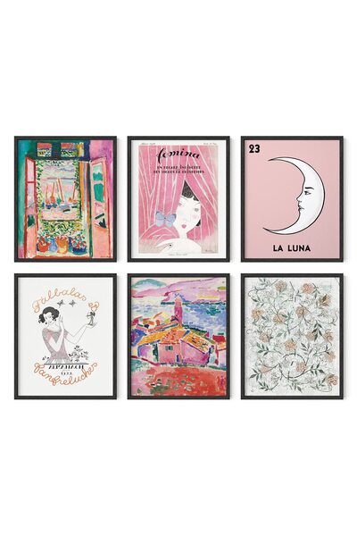 ALAYRA International ALAYRA Pink Pictures For Wall - Set of 6 Henri Matisse P...