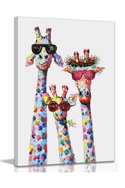 ALAYRA International لوحة جدارية مطبوعة على قماش بتصميم عائلة زرافة من ALAYRA...