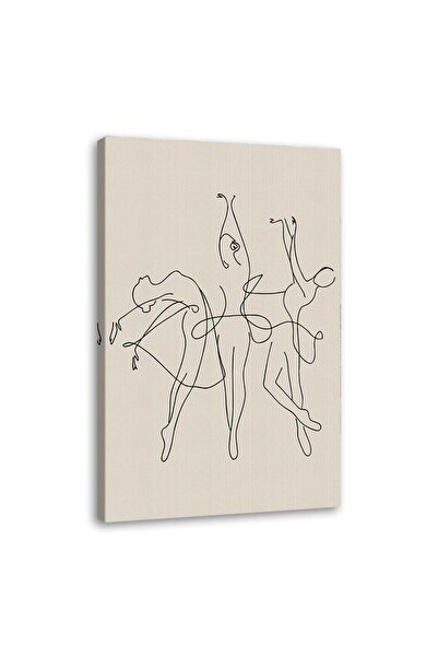 ALAYRA International ملصق راقصة باليه بالأبيض والأسود من ألايرا، رسم تجريدي بخطوط على قماش مطبوع