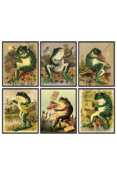 ALAYRA International ملصق الضفدع الكلاسيكي من ALAYRA - لوحة جدارية مطبوعة مع ...