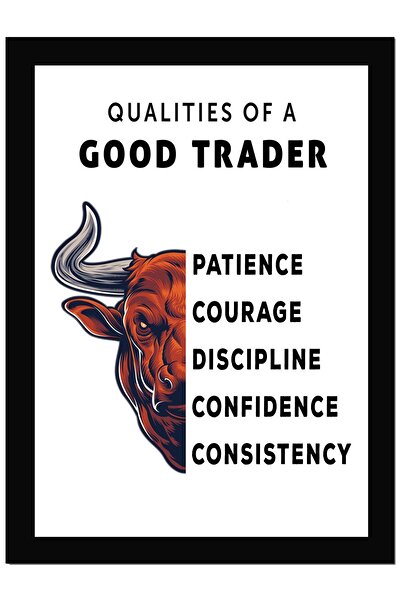 ALAYRA International ألايرا: صفات المتداول الجيد - ملصق حائط مؤطر يحمل اقتباس...