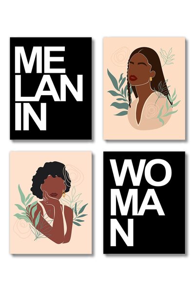 ALAYRA International مطبوعات فنية لتزيين الجدران لامرأة سوداء أمريكية من أصل ...