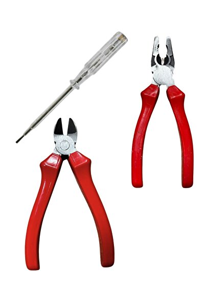 onaks 3 PARÇA HIRDAVAT SETİ - PENSE - YAN KESKİ - KONTROL KALEMİ DÜZ