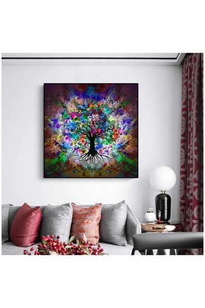 ALAYRA International ALAYRA Modern Abstract Wall Art Tree Of Life Canvas Pain...