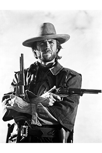 ALAYRA International ألايرا - كلينت إيستوود مع مسدسات كولت ووكر 1847 - ملصق ف...