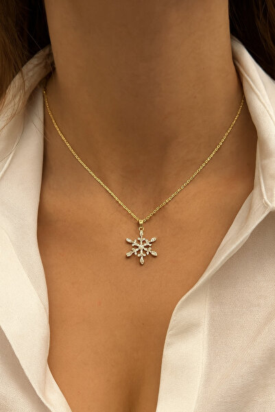 ALYA Kar Tanesi Çelik kolye Gold Kolye