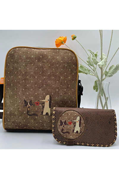 HOODİEMOUSE Large Postman Shoulder Bag with Fox Figure, Ethnic Bohemian Style...